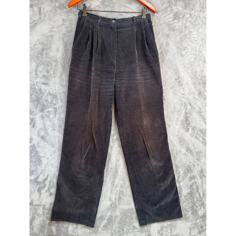 Christian Dior Vintage Corduroy Pants Womens 12 28x30 Brown Wide Leg